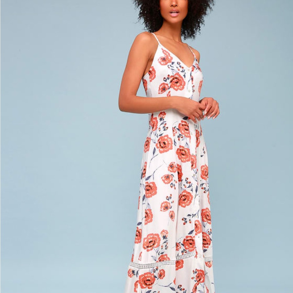 Somedays Lovin Orange Pink Sleeveless Maxi Sundress